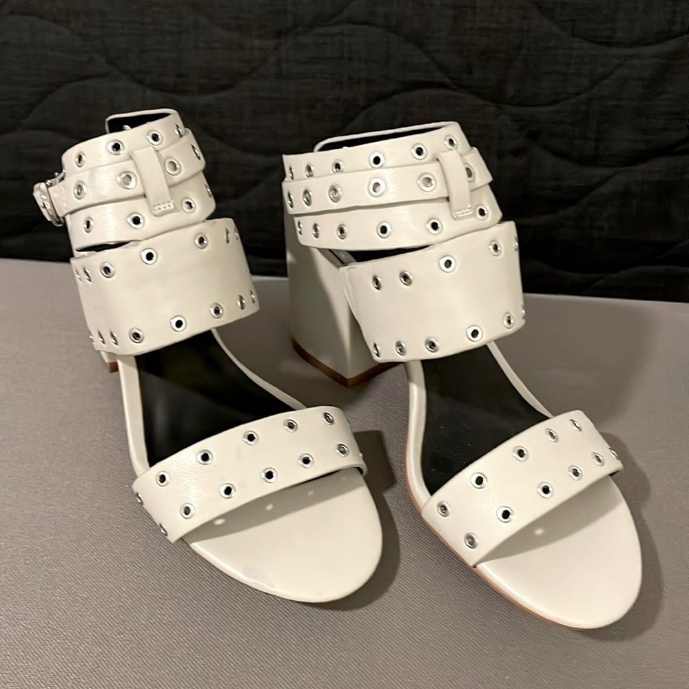 Rebecca Minkoff Gray Leather Gladiator Sandal